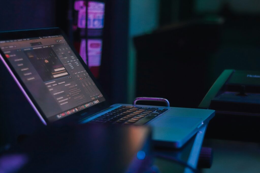 Almeida law group | laptop in a dark room