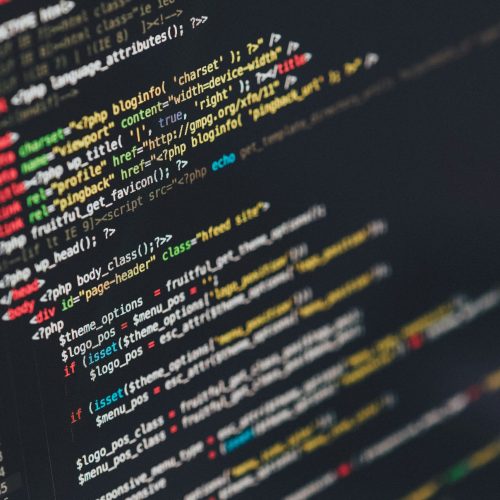 Code on an edge of a computer screen